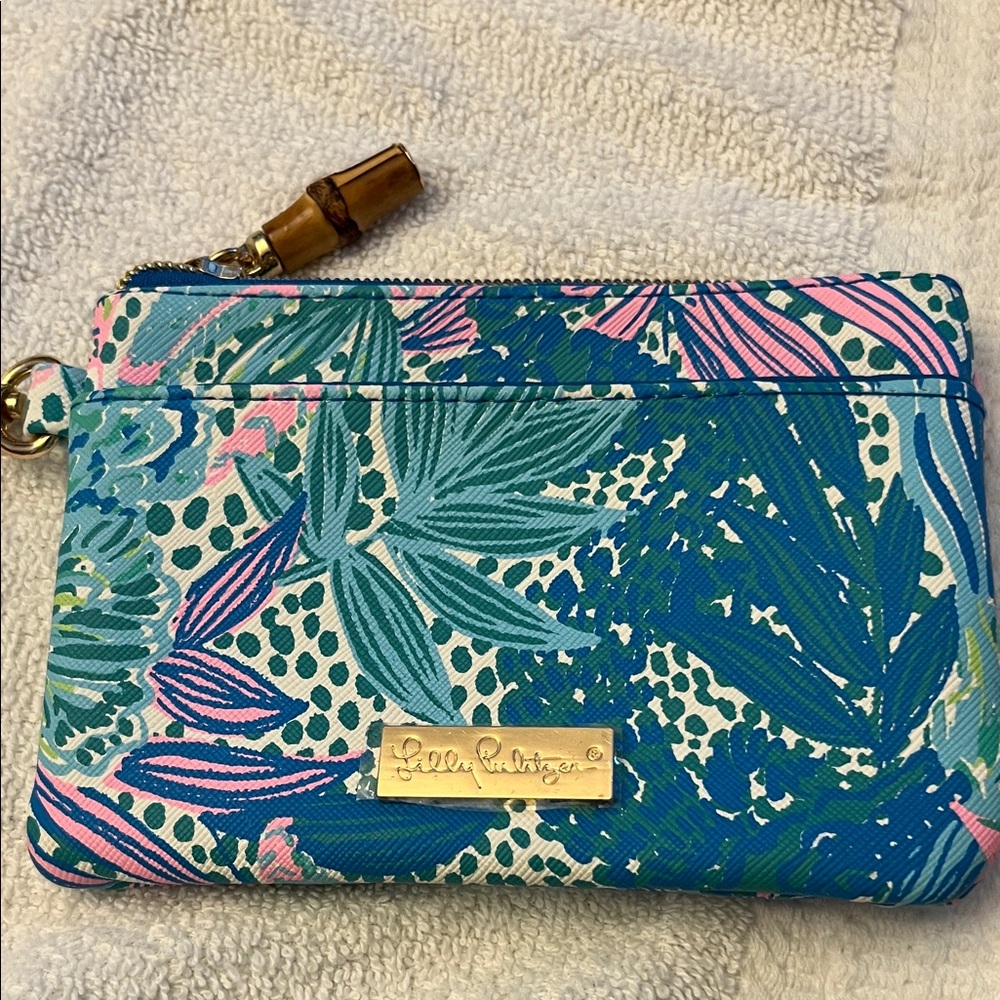 Lilly Pulitzer Tropical Blue and Pink Clutch